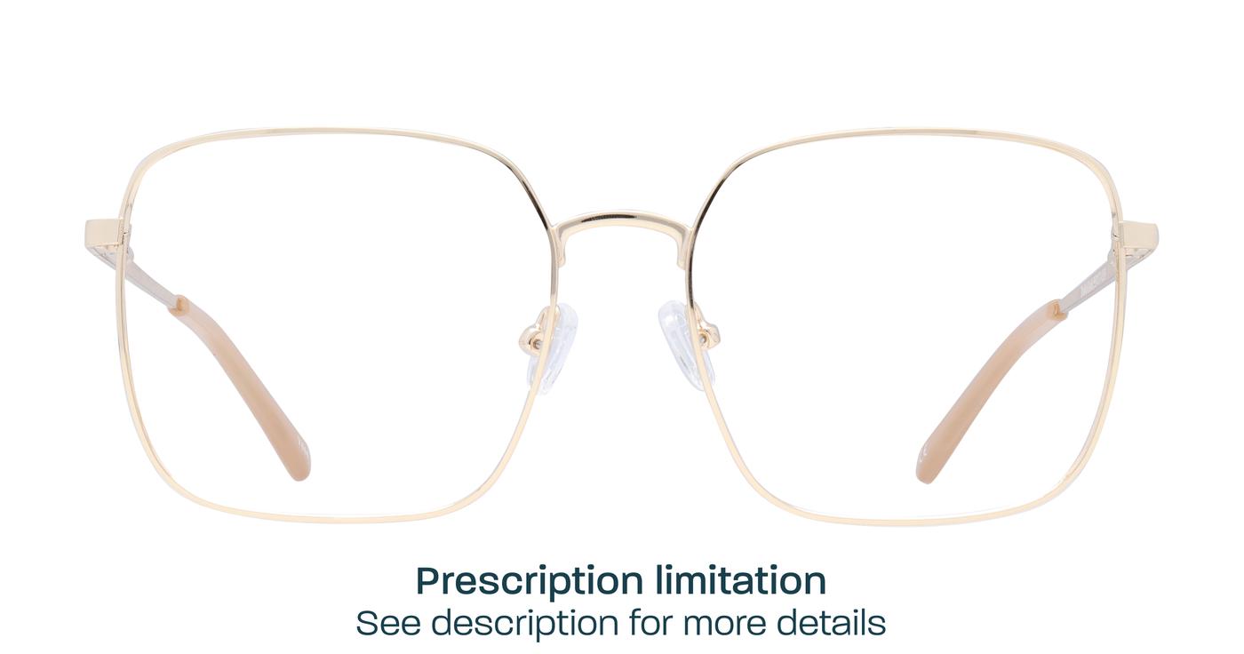 Glasses Direct Dalia  - Gold - Distance, Basic Lenses, No Tints