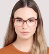 Gradient Brown Aspire Beatrice Cat-eye Glasses - Modelled by a female