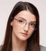 Matte Dark Grey Aspire Jane Oval Glasses - Modelled by a female