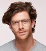 Gloss Crystal Grey CAT 3505 Rectangle Glasses - Modelled by a male