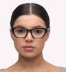 Shiny Black Emporio Armani EA3223U Cat-eye Glasses - Modelled by a female