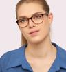Havana Glasses Direct Drew Rectangle Glasses - Modelled by a female