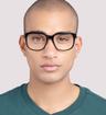 Black Glasses Direct Jaden Square Glasses - Modelled by a male