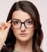 Black Glasses Direct Jax Square Glasses - Modelled by a female