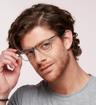 Matte Crystal Light Green Glasses Direct Jax Square Glasses - Modelled by a male