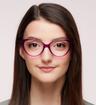 Crystal Purple Glasses Direct Jenna Cat-eye Glasses - Modelled by a female