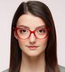 Crystal Red Glasses Direct Jenna Cat-eye Glasses - Modelled by a female