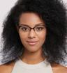 Matte Black Glasses Direct Scarlett Round Glasses - Modelled by a female