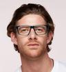 Crystal Green Harrington Sport Jason Rectangle Glasses - Modelled by a male