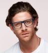 Solid Dark Blue Harrington Sport Jason Rectangle Glasses - Modelled by a male