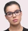 Blue/Pink Kate Spade Celestine Rectangle Glasses - Modelled by a female