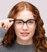 Blue / Beige Kate Spade Hana Cat-eye Glasses - Modelled by a female
