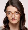 Champagne Levis LV1055 Square Glasses - Modelled by a female