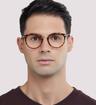 Shiny Havana / Silver London Retro Bow Round Glasses - Modelled by a male