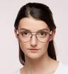 Matte Brown London Retro Jenson Aviator Glasses - Modelled by a female