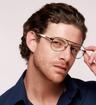Matte Brown London Retro Jenson Aviator Glasses - Modelled by a male