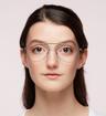 Matte Silver London Retro Jenson Aviator Glasses - Modelled by a female