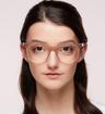 Milky Nude London Retro Jordan Rectangle Glasses - Modelled by a female