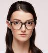 Transparent Taupe Gray Persol PO3312V Square Glasses - Modelled by a female