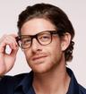 Transparent Taupe Gray Persol PO3312V Square Glasses - Modelled by a male