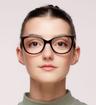 Havana Polaroid PLD D504 Cat-eye Glasses - Modelled by a female
