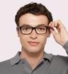 Shiny Black Polo Ralph Lauren PH2117-54 Rectangle Glasses - Modelled by a male