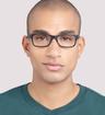 Matte Black Ray-Ban RB5268-50 Rectangle Glasses - Modelled by a male