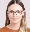 Grey Havana Scout Aviana Rectangle Glasses - Modelled by a female