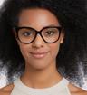 Shiny Black Scout Ciara Cat-eye Glasses - Modelled by a female