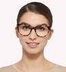 Light Pink Havana Scout Gabriella Cat-eye Glasses - Modelled by a female