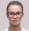 Pink Havana Scout Holly Cat-eye Glasses - Modelled by a female