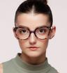 Havana Purple Scout Jade Oval Glasses - Modelled by a female