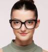 Black / Crystal Clear Scout Jenny Square Glasses - Modelled by a female