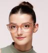 Crystal Nude Scout Jessica Cat-eye Glasses - Modelled by a female