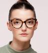 Spotty Havana Scout Jessica Cat-eye Glasses - Modelled by a female