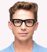 Shiny Black Tom Ford FT5379 Rectangle Glasses - Modelled by a male