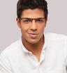 Black/Silver Tommy Hilfiger TH1692-57 Rectangle Glasses - Modelled by a male