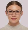 Grey Tommy Jeans TJ0019 Rectangle Glasses - Modelled by a female