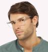 Crystal Tommy Jeans TJ0058 Rectangle Glasses - Modelled by a male