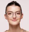 Matte Blue Tommy Jeans TJ0076 Square Glasses - Modelled by a female