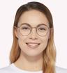 Matte Ruthenium Tommy Jeans TJ0089 -51 Oval Glasses - Modelled by a female