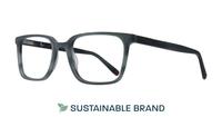 GREEN STRIATION Arden Birch Rectangle Glasses - Angle