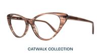 Crystal Grey Brown Stripes Aspire Harriet Cat-eye Glasses - Angle