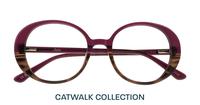 Gradient Purple / Brown Horn Aspire Hattie Oval Glasses - Flat-lay