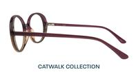 Gradient Purple / Brown Horn Aspire Hattie Oval Glasses - Side