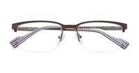 Matte Brown Ben Sherman Goswell Rectangle Glasses - Flat-lay
