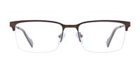 Matte Brown Ben Sherman Goswell Rectangle Glasses - Front
