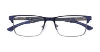Matte Navy Champion Trip Rectangle Glasses - Flat-lay