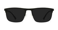 Black Rubber Emporio Armani EA1079 Rectangle Glasses - Sun