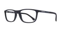 Matte Black Emporio Armani EA3069 Rectangle Glasses - Angle